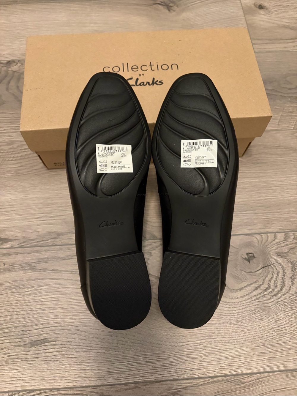 Clarks Black Leather Penny Loafers - Picture 6 of 8